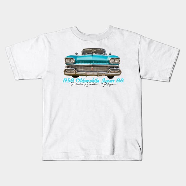 1958 Oldsmobile Super 88 Fiesta Station Wagon Kids T-Shirt by Gestalt Imagery